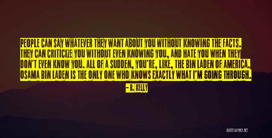 You Don't Even Know What I'm Going Through Quotes By R. Kelly