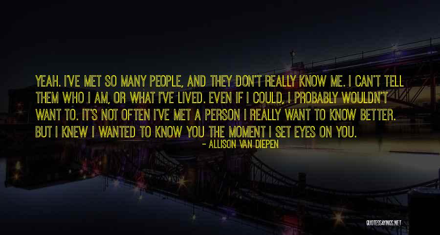 You Don't Even Know Who I Am Quotes By Allison Van Diepen