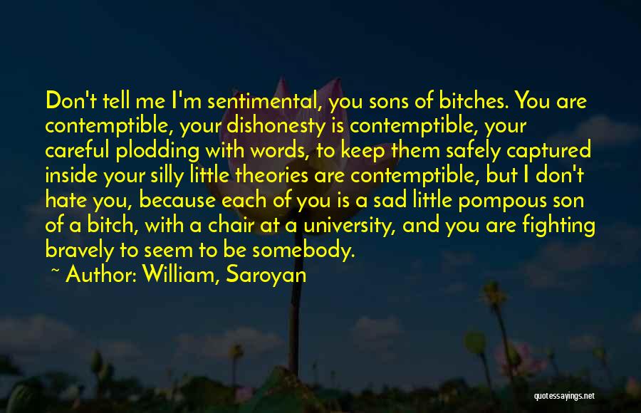 You Don't Hate Me Quotes By William, Saroyan
