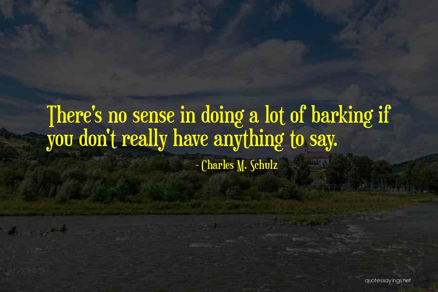 You Don't Have To Say Anything Quotes By Charles M. Schulz