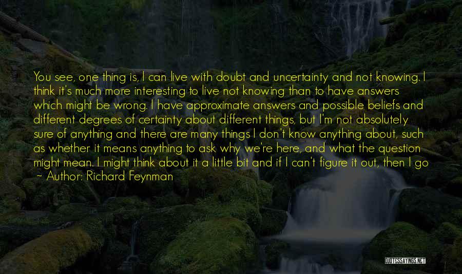 You Don't Know Anything About Me Quotes By Richard Feynman