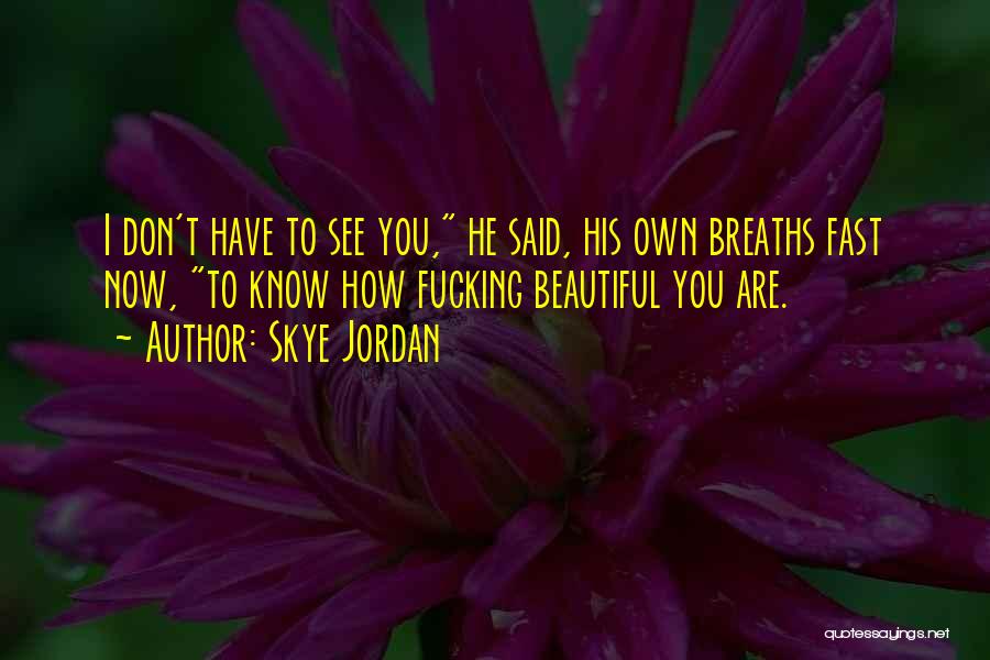 You Don't Know How Beautiful You Are Quotes By Skye Jordan