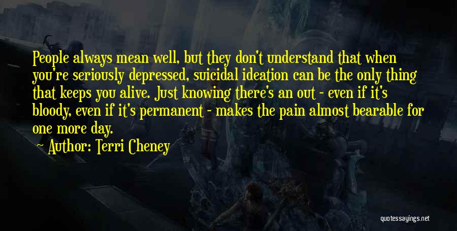 You Don't Understand The Pain Quotes By Terri Cheney