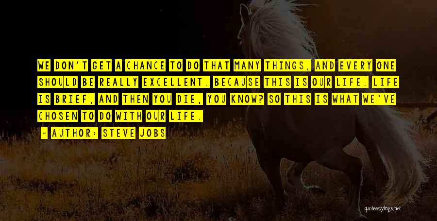 You Get One Chance Quotes By Steve Jobs