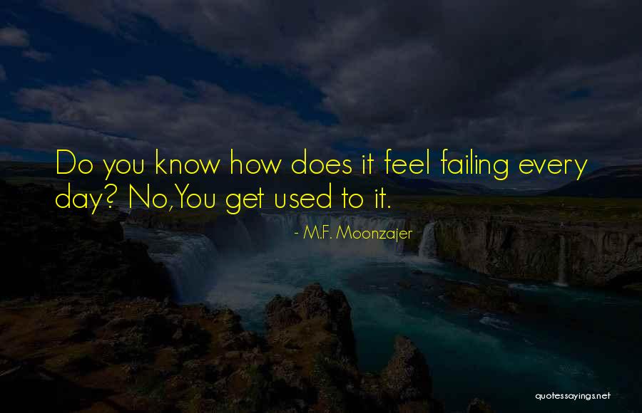 You Get Used To It Quotes By M.F. Moonzajer You Get Used To It Quotes By M.F. Moonzajer
