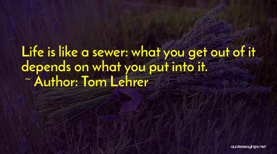 You Get What You Put Into Life Quotes By Tom Lehrer