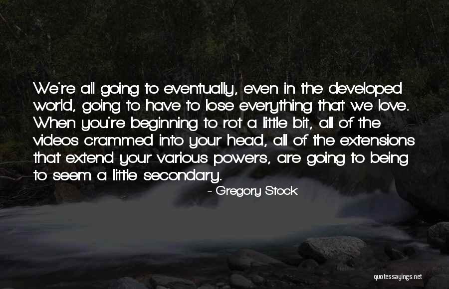 You Have To Lose Everything Quotes By Gregory Stock