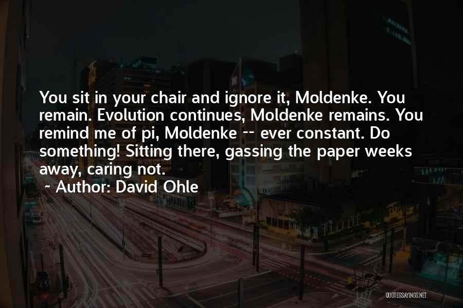 You Ignore Me Quotes By David Ohle