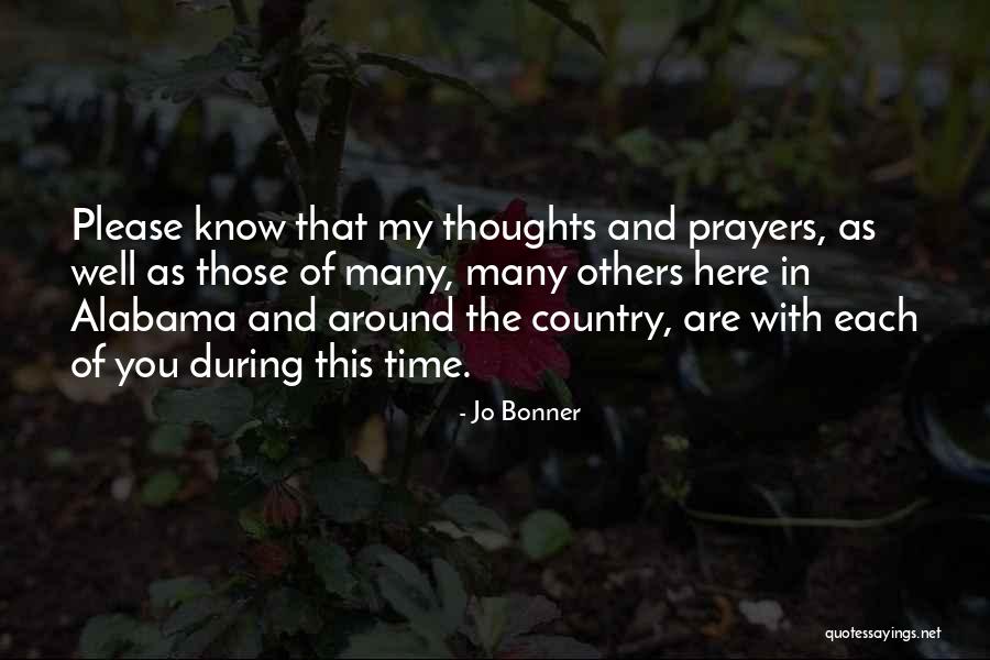 You In My Prayers Quotes By Jo Bonner