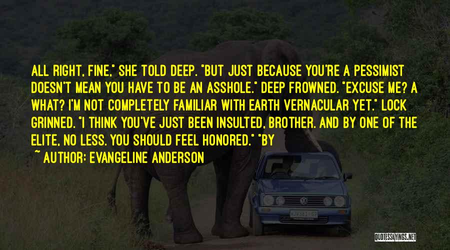 You Insulted Me Quotes By Evangeline Anderson