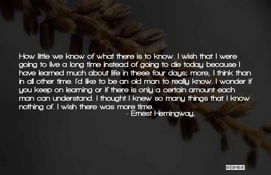 You Know I Learned Something Today Quotes By Ernest Hemingway,