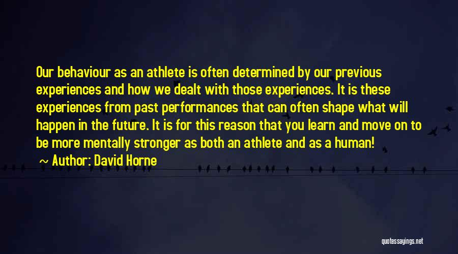 You Learn From The Past Quotes By David Horne