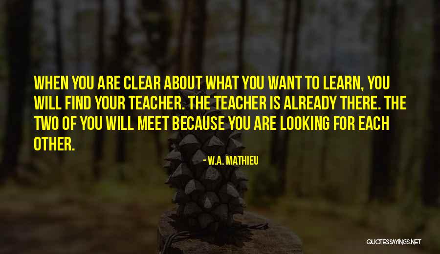You Learn Quotes By W.A. Mathieu You Learn Quotes By W.A. Mathieu