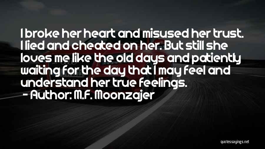 You Lied And Cheated Quotes By M.F. Moonzajer