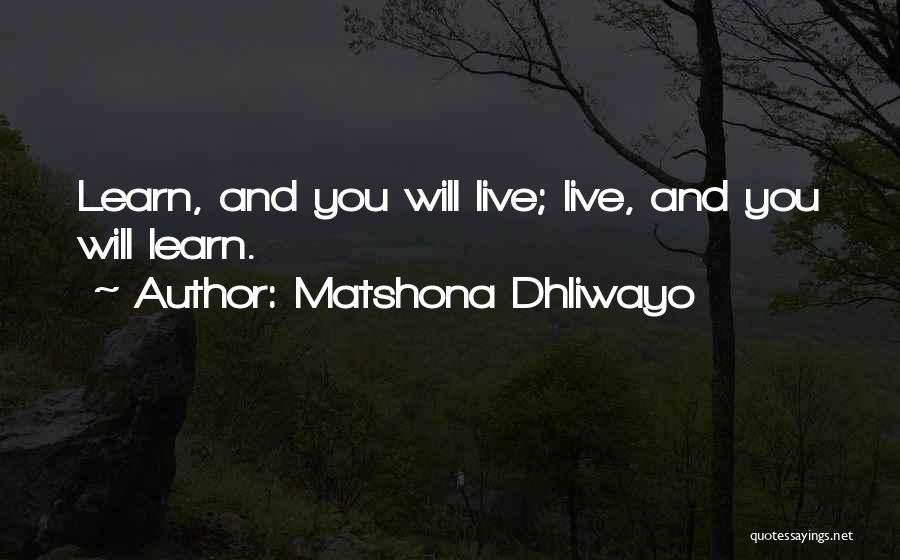 You Live And Learn Quotes By Matshona Dhliwayo