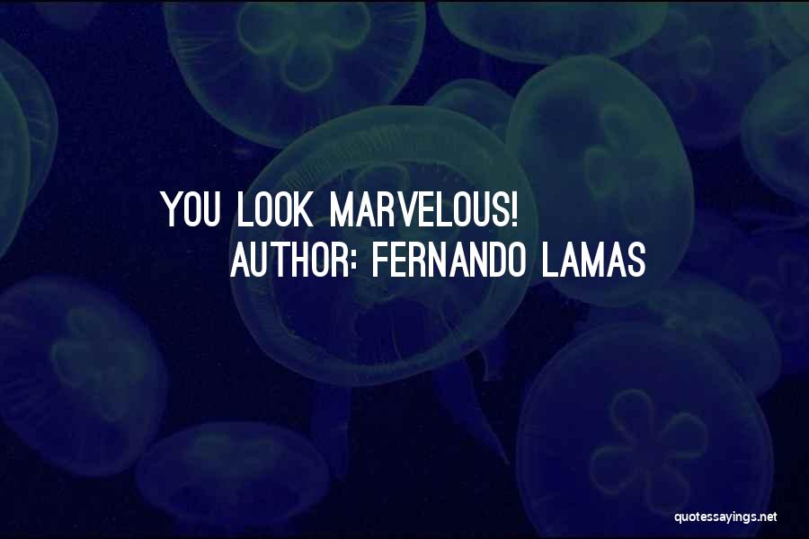 You Look Marvelous Quotes By Fernando Lamas