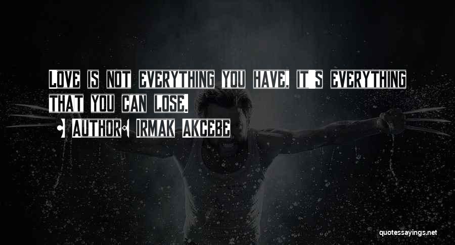 You Lose Everything Quotes By Irmak Akcebe