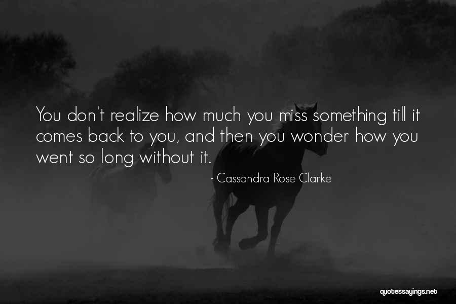 You Miss Something Quotes By Cassandra Rose Clarke