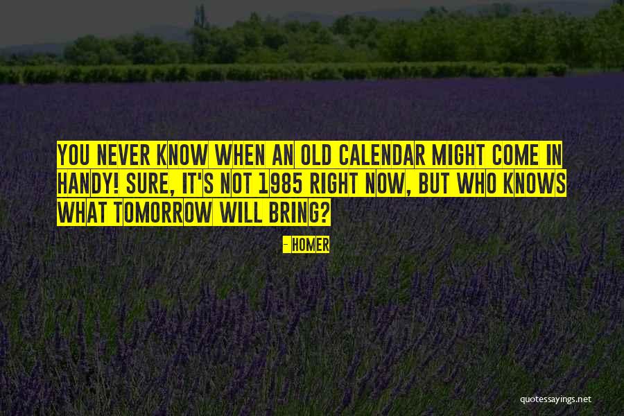 You Never Know Tomorrow Quotes By Homer