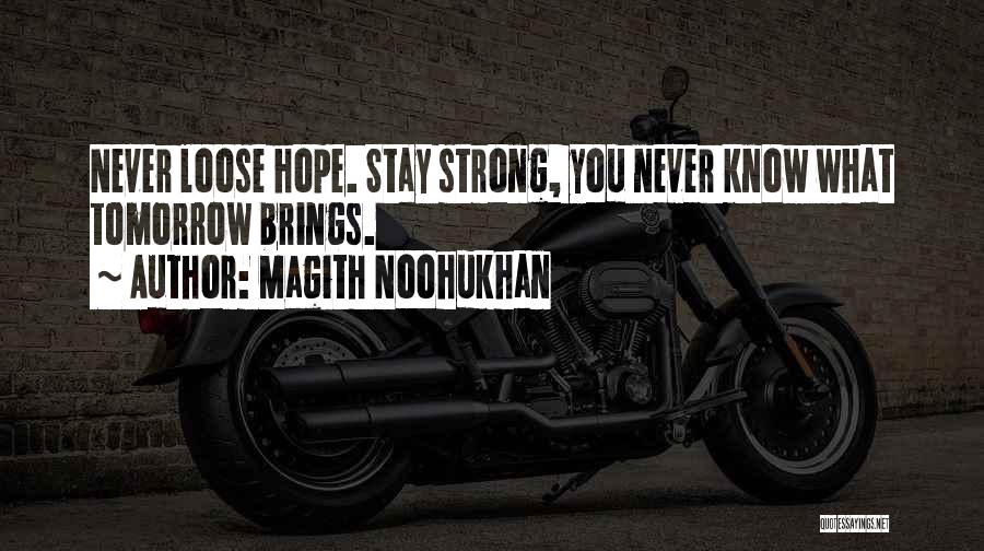 You Never Know Tomorrow Quotes By Magith Noohukhan