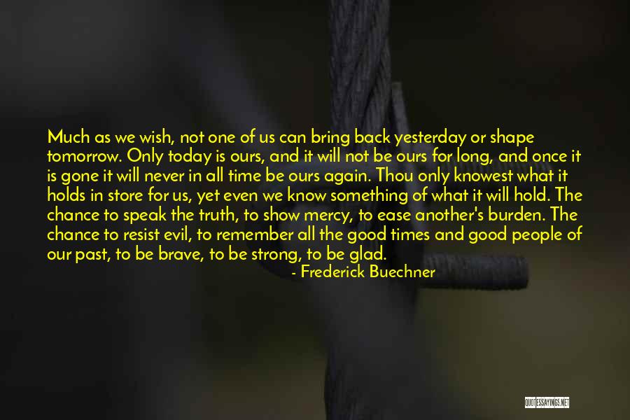 You Never Know What Tomorrow May Bring Quotes By Frederick Buechner You Never Know What Tomorrow May Bring Quotes By Frederick Buechner