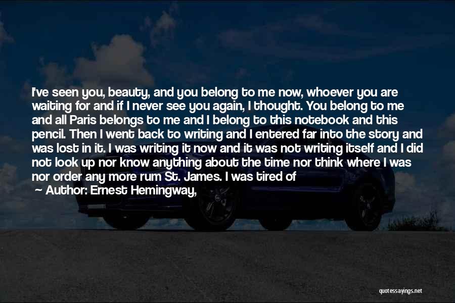 You Never See Me Again Quotes By Ernest Hemingway,