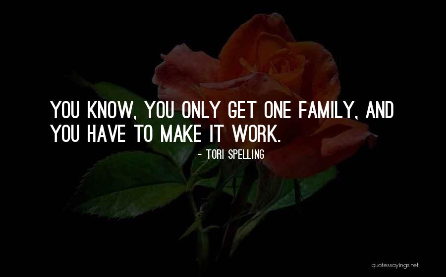 You Only Have One Family Quotes By Tori Spelling You Only Have One Family Quotes By Tori Spelling