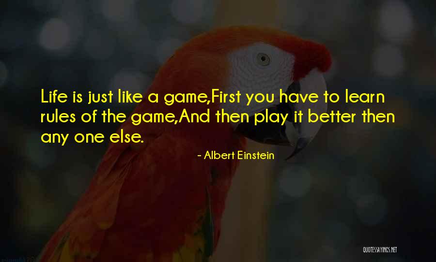 You Play The Game Quotes By Albert Einstein