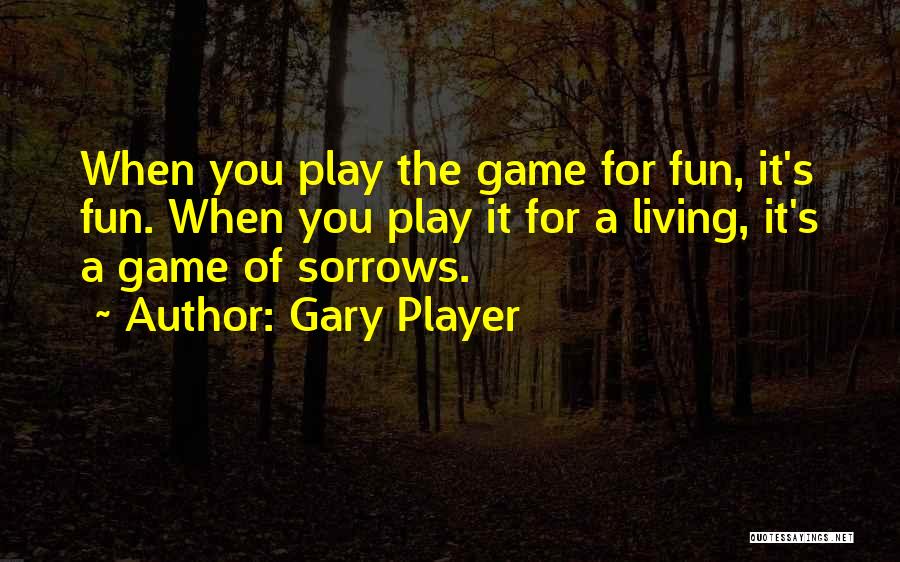 You Play The Game Quotes By Gary Player