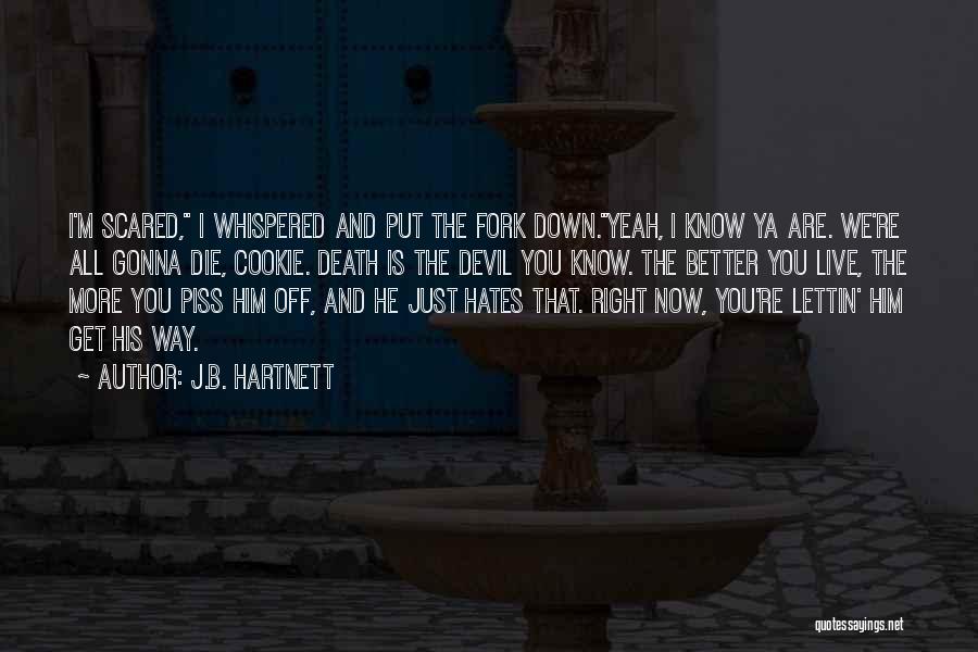 You Really Know How To Piss Me Off Quotes By J.B. Hartnett