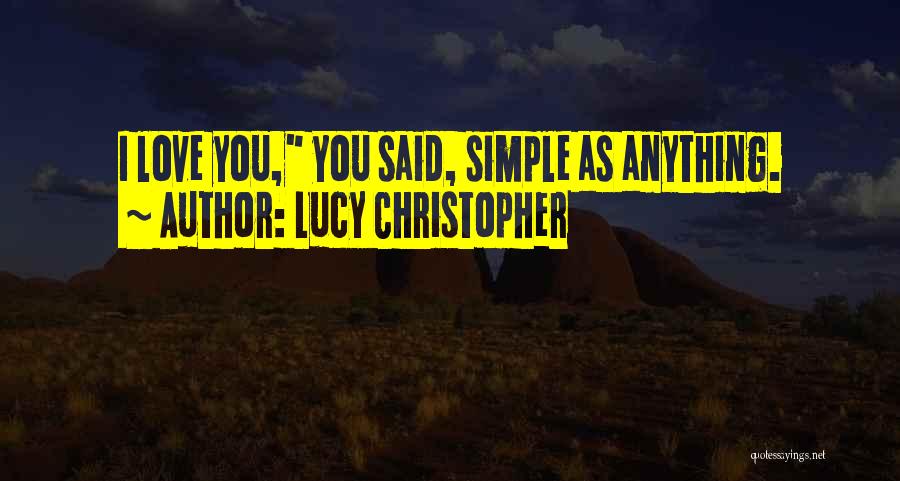 You Said I Love You Quotes By Lucy Christopher