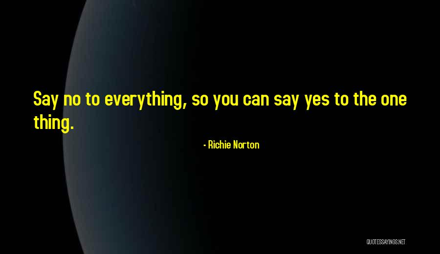 You Say One Thing Quotes By Richie Norton