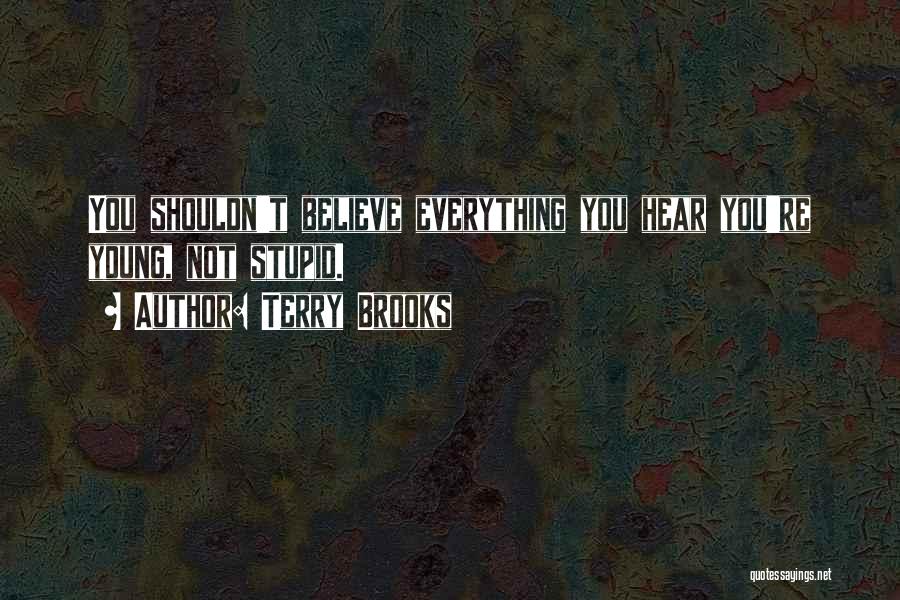 You Shouldn't Believe Everything You Hear Quotes By Terry Brooks