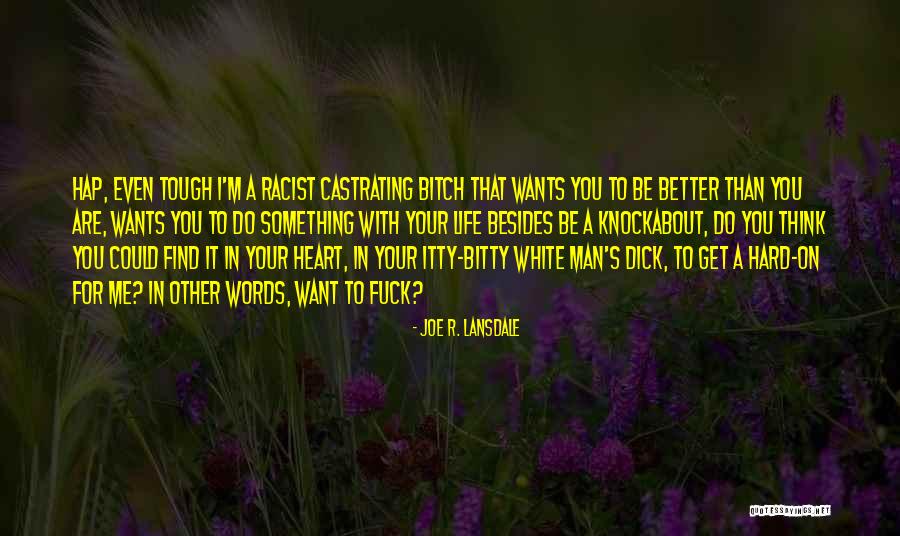 You Think You Are Better Than Me Quotes By Joe R. Lansdale You Think You Are Better Than Me Quotes By Joe R. Lansdale