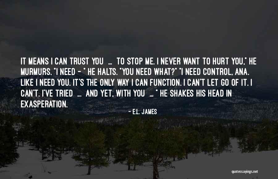 You Tried To Hurt Me Quotes By E.L. James You Tried To Hurt Me Quotes By E.L. James