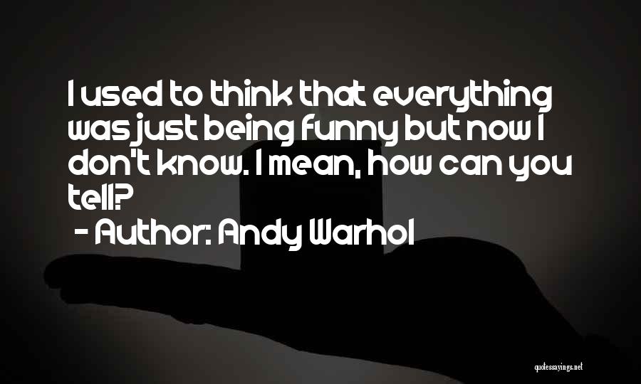 You Used To Mean Everything To Me Quotes By Andy Warhol