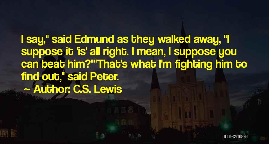 You Walked Away Quotes By C.S. Lewis