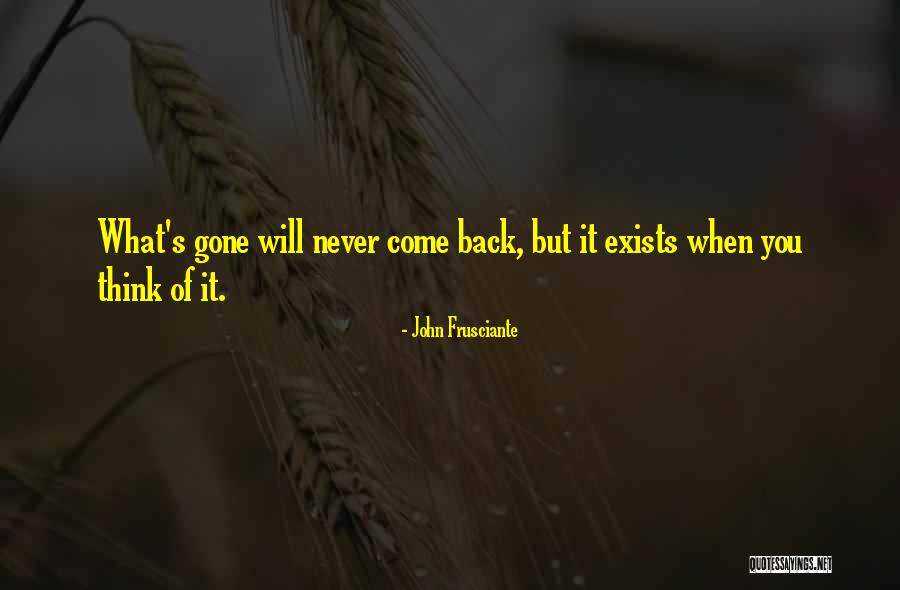 You Will Never Come Back Quotes By John Frusciante You Will Never Come Back Quotes By John Frusciante