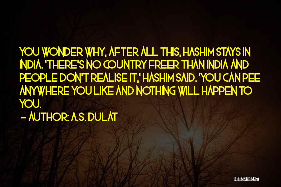 You Will Realise Quotes By A.S. Dulat