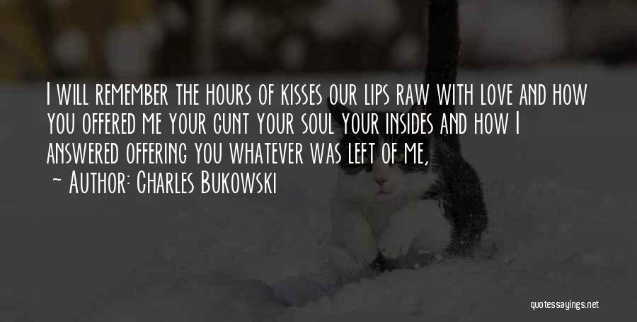 You Will Remember Me Love Quotes By Charles Bukowski