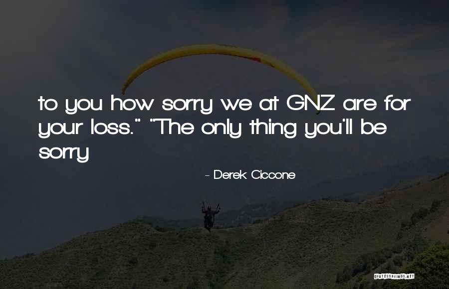 You'll Be Sorry Quotes By Derek Ciccone