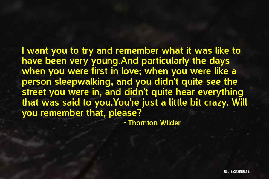 Young And Crazy Quotes By Thornton Wilder