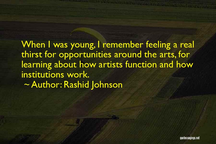 Young Artists Quotes By Rashid Johnson
