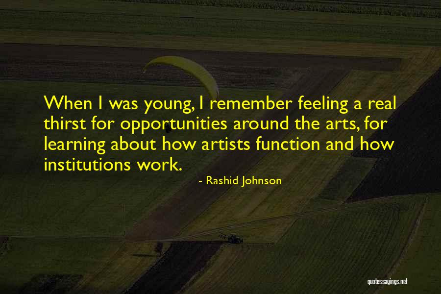 Young Artists Quotes By Rashid Johnson