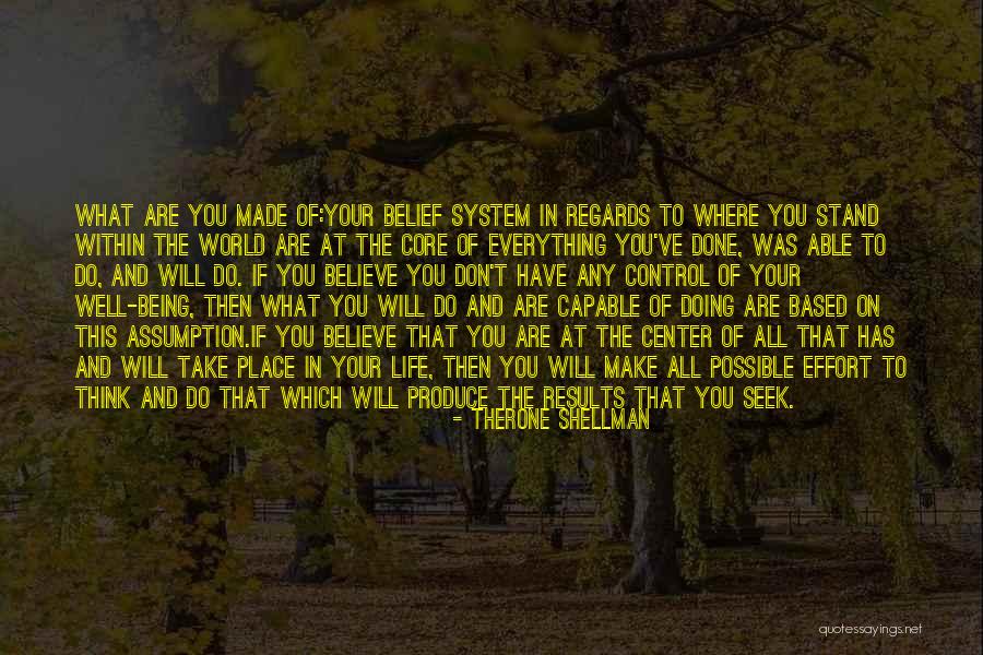 Your Belief System Quotes By Therone Shellman