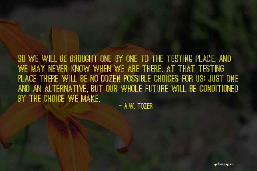 Your Choice My Future Quotes By A.W. Tozer Your Choice My Future Quotes By A.W. Tozer
