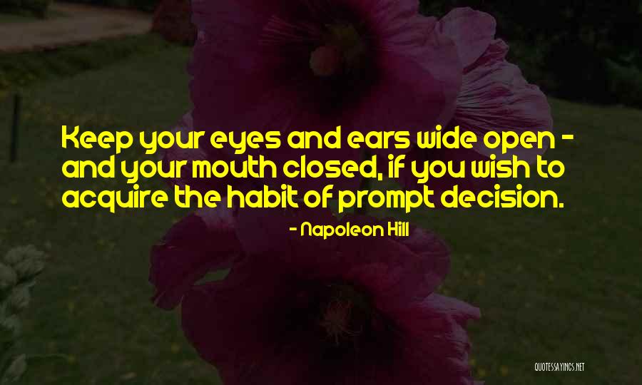 Your Eyes Closed Quotes By Napoleon Hill