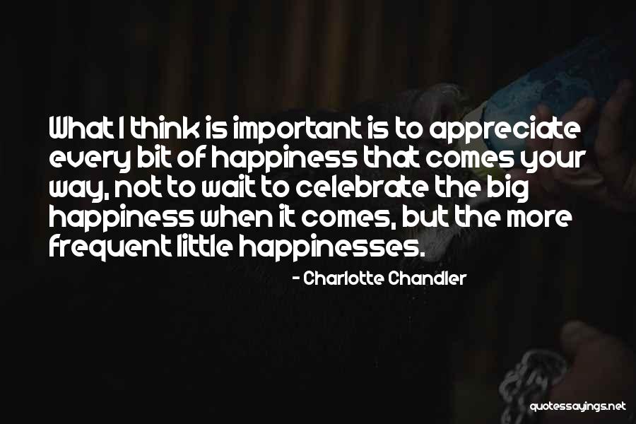 Your Happiness Is More Important Quotes By Charlotte Chandler