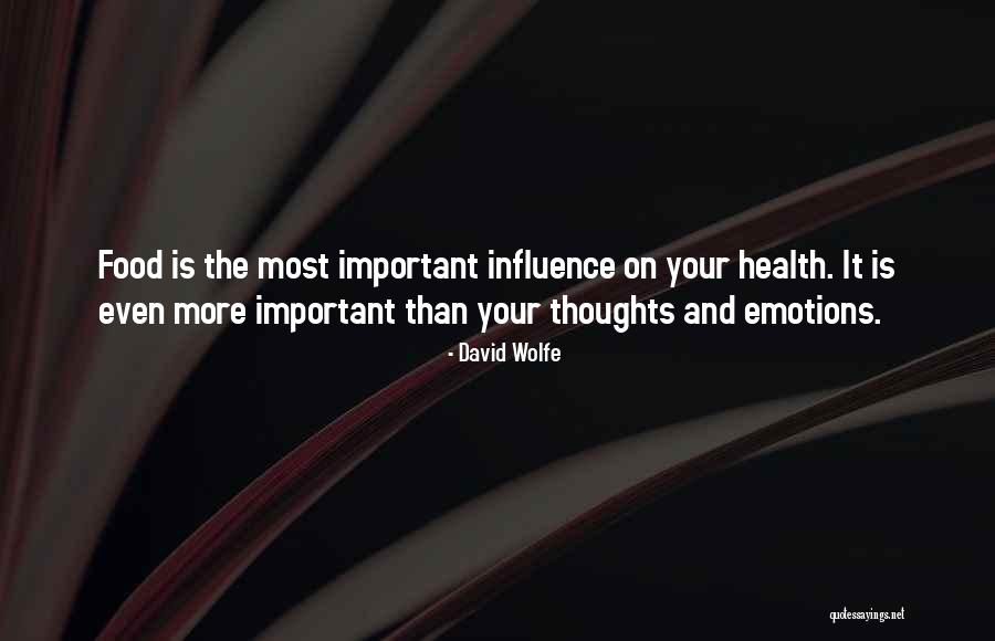 Your Health Is Important Quotes By David Wolfe