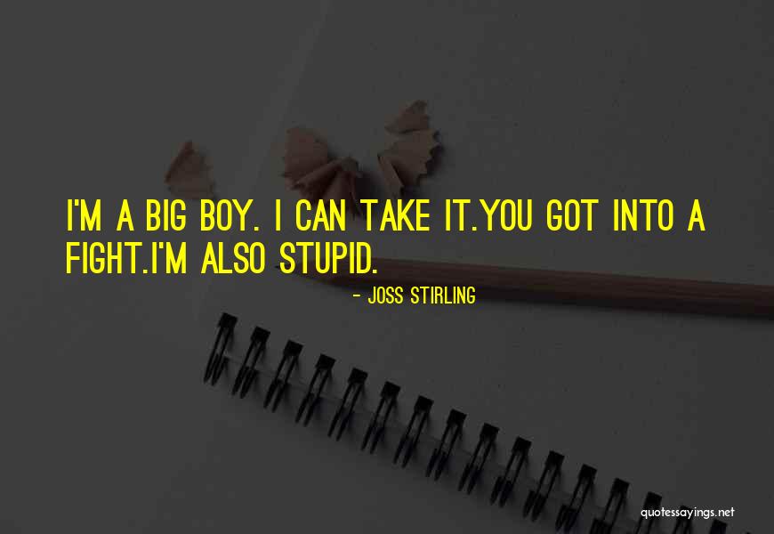 Your Just A Stupid Boy Quotes By Joss Stirling Your Just A Stupid Boy Quotes By Joss Stirling
